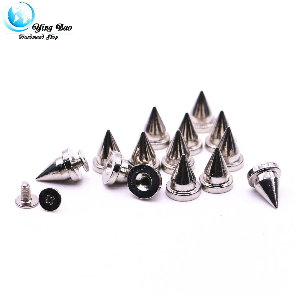 20sets/pack 10mm (Diameter), 13mm (Height)  spikes for fashion Silver Color rivet supplier B-07