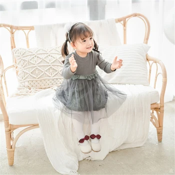 

1 2 3 4 5 Years Toddler Girl Cotton Long Sleeve Dresses Baby Girls Autumn Wedding Princess Dress Spring Kids Knit Party Dress
