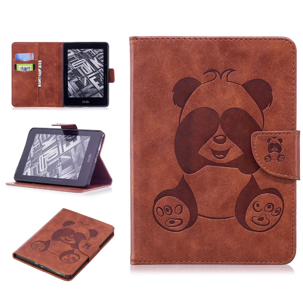 

Ultra Slim Stand PU Leather Skin Cover Print Panda Shell Funda Protector Case For Amazon Kindle Voyage 6 " 2014 Ereader Tablet