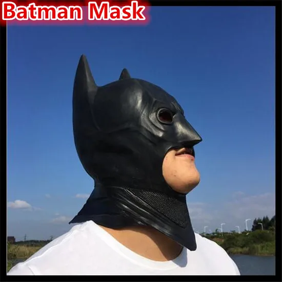 

Free shipping Halloween Party Cosplay Batman Masks Halloween Men's Rubber Adult Full Party Mask Cosplay Movie Latex Toy Props