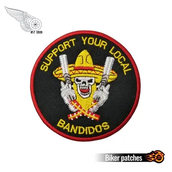 

Wholesale Support Your Local Bandidos Patches Biker Embroidered Iron Or Sew On Embroidered Patches Free Shipping
