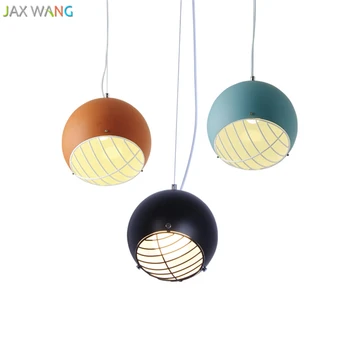 

JW Nordic Creative Color Globe Ball Pendant Lights Macarons Hang Lamp for Living Room Bedroom Bedside Bar Home Lighting Fixtures