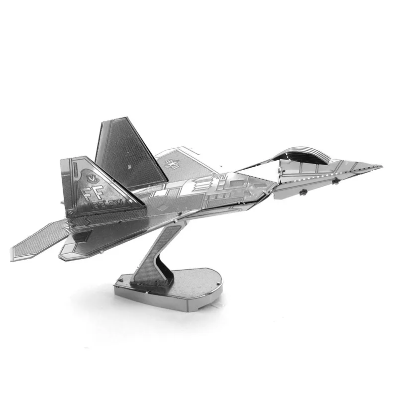 

F-22 Aircraft 3D Metal Puzzle DIY Assemble Scale Model Education Toys Stainless Steel Learning Plane Jigsaw Puzzle Kids Toys
