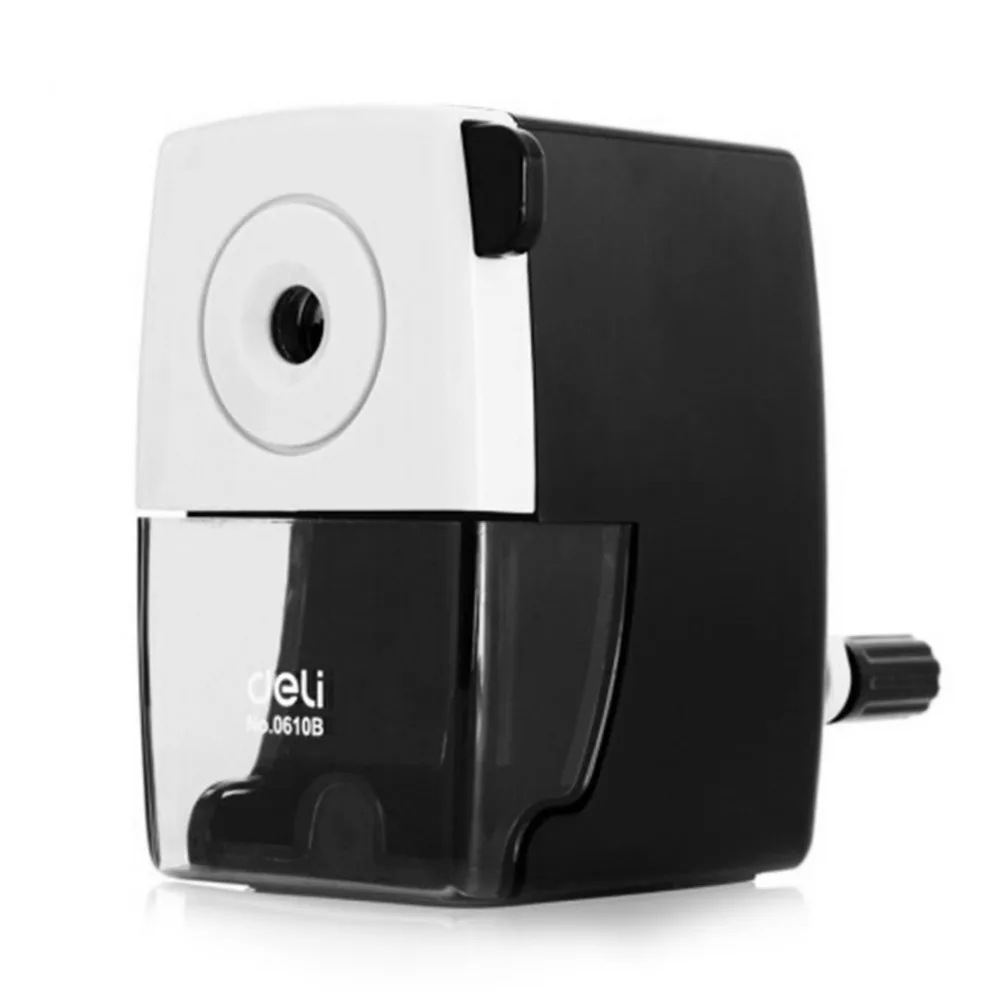 

Metal Pencil Sharpeners For Student Office Hand Crank White and Black Pencil Cutting Machine Stationery Gift