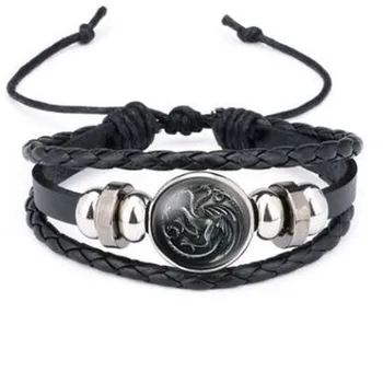 

New Arrival Game of Thrones Figure Toys Stark Direwolf 9 Family Logo Bracelet Boys Cosplay Costumes Badge Gift Halloween Decor