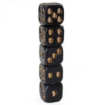 

5Pcs/set European and American Black Skull and Bones Dice Game 18*18*18mm