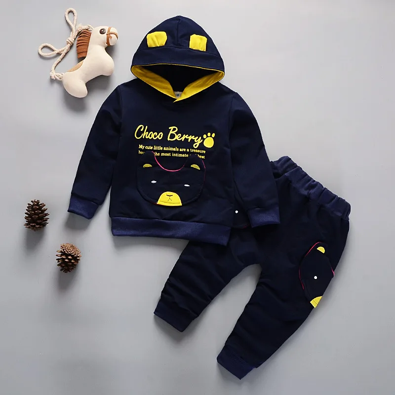 

DIIMUU Hot Fashion 2Pcs Toddler Boys Girls Clothes Children Clothing Sports Outfits Hoodies Cotton Tops Long Sleeve Tracksuits