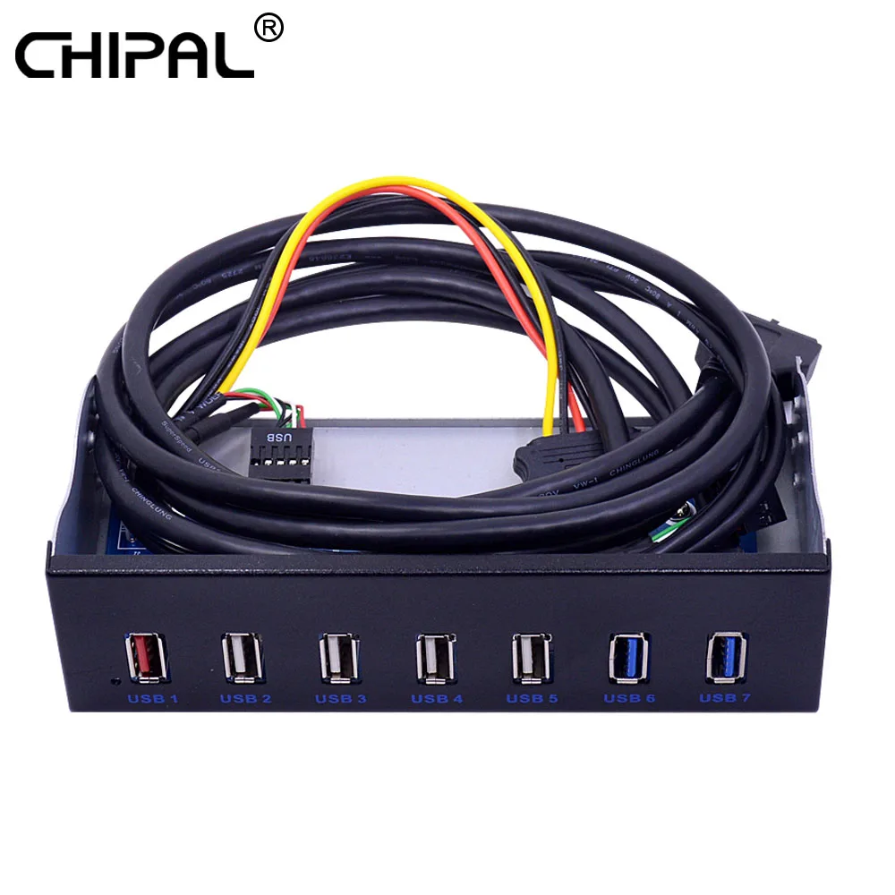 CHIPAL 5 Гбит/с 20Pin USB 3,0 Передняя панель BC 1,2 Быстрая зарядка USB 2,0 USB3.0 концентратор расширения кронштейн для ПК 5,25 ''DVD-ROM CD-ROM