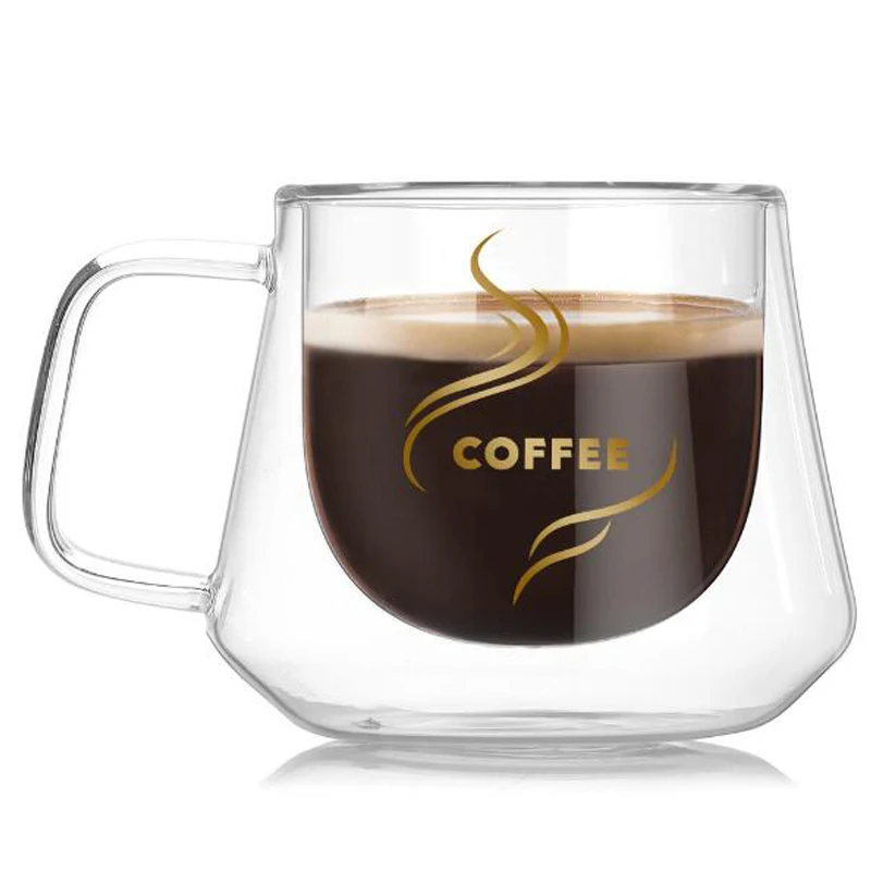 

High Quality double wall mug office mugs heat insulation double coffee mug coffee cup