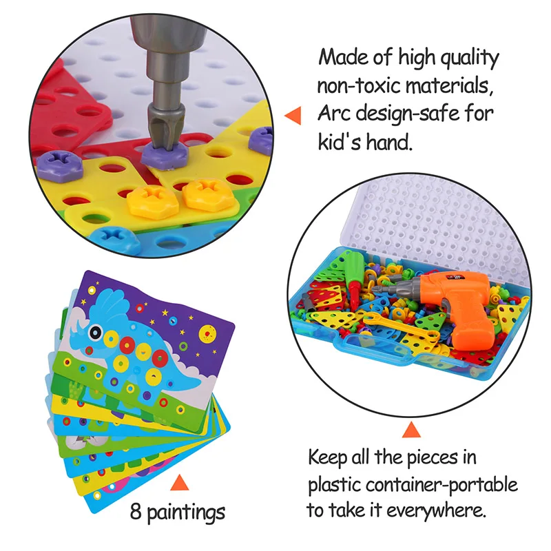 Завинчивающиеся блоки игрушка электрическая головка для дрели группа игрушечная гайка разборка матч Головоломка Развивающие игрушки собранные блоки набор детские подарки