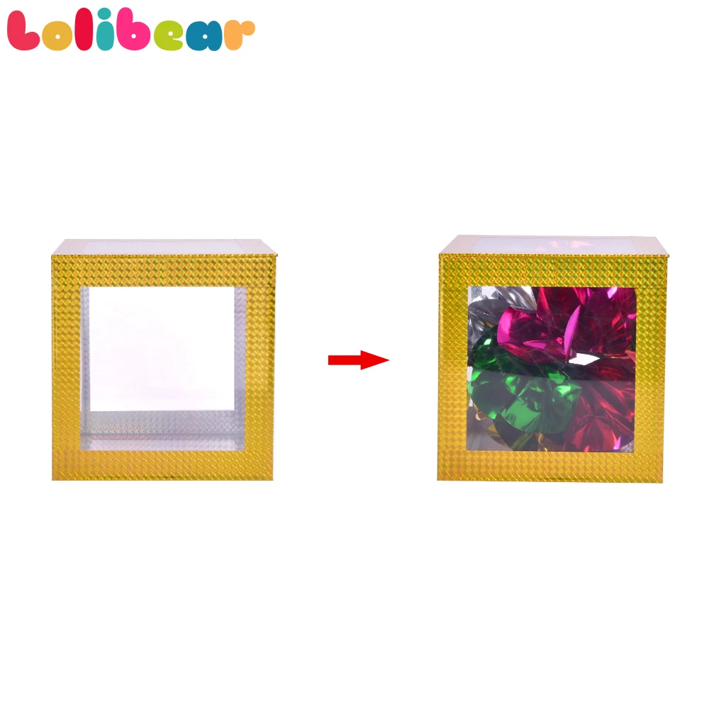 

Production Box Flowers (with Ball Flower) Magic Trick Fun Appearing From Transparent Box Instantly Fantastic Crystal Clear Cube