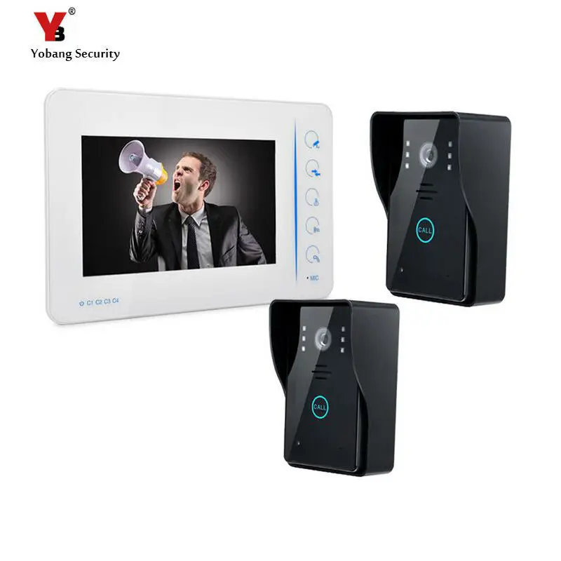 Yobang Security 7 LCD Doorbells 92 Degree video intercom Door Video Camera video door phone with 16 rings Night Vision Door Eye