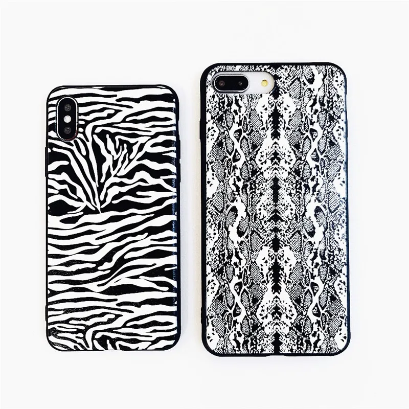 

NEW zebra Snake skin Leopard Print Phone Case For iPhone 8 7 6s Plus luxury PU leather Cover For iphone X XS MAX XR coque Fundas
