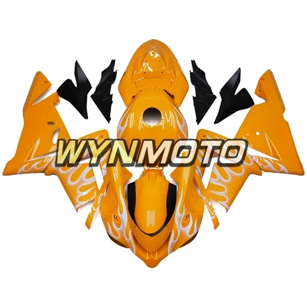Полный ABS инъекций Обтекатели для Kawasaki ZX-10R ZX10R 2004 2005 мотоцикл Обтекатели оранжевые белое пламя кузов