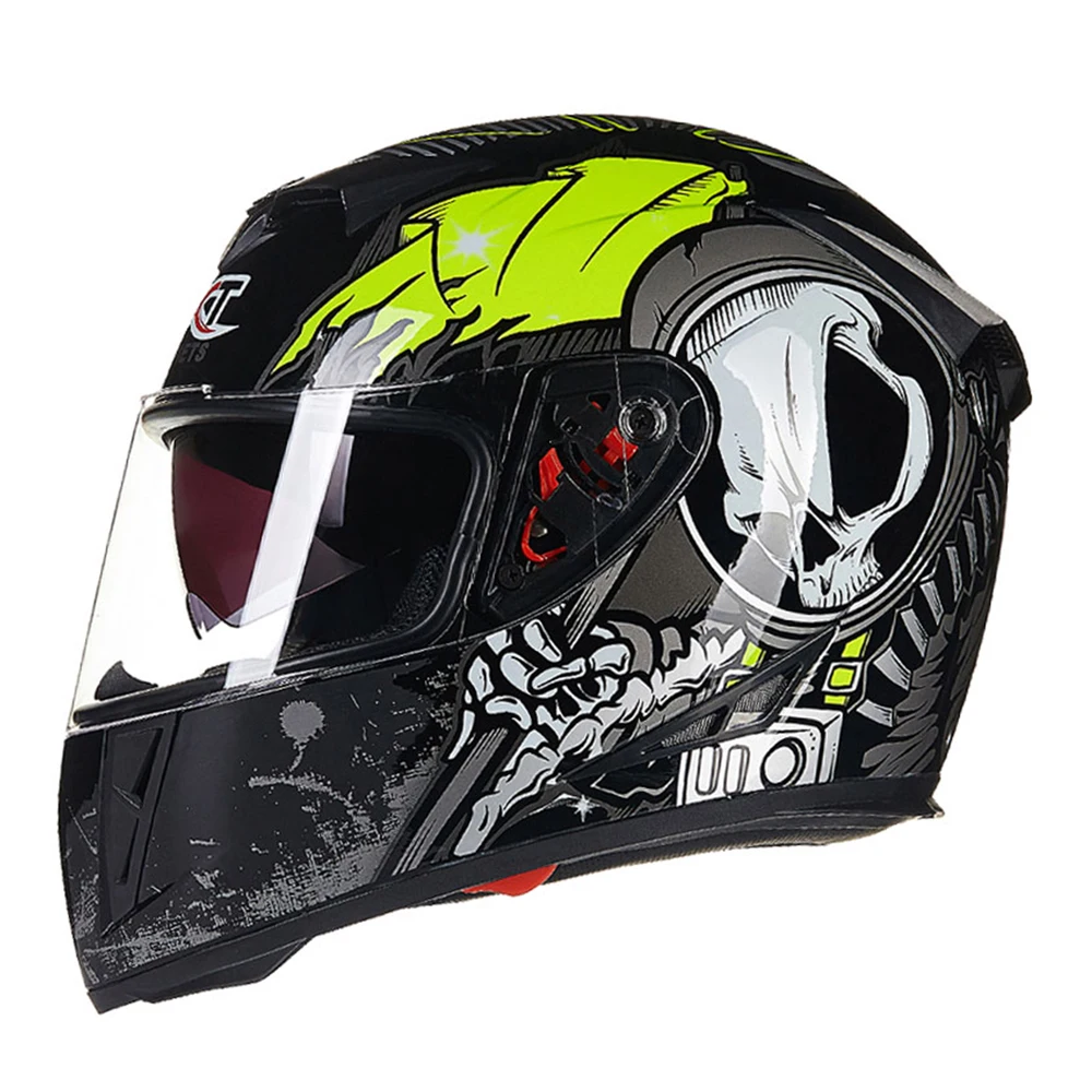 GXT мотоциклетный шлем с мультяшным рисунком, флип-шлем, шлем для мотокросса, дышащий, удобный, двойной объектив, полный шлем для мотоцикла