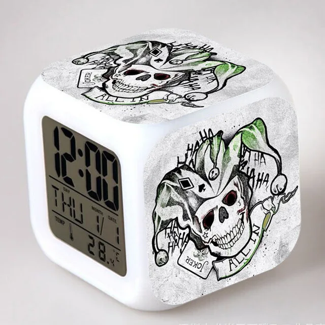 Suicide Squad LED Alarm Clock Harley Quinn Figurin Joker reloj