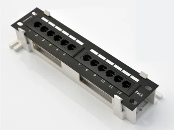 

Fast Home Data Hub 12-Port Cat6 Unshielded Wallmount or Rackmount Patch Panel