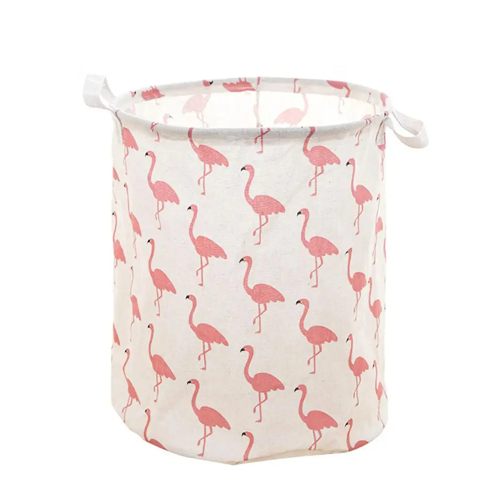 

MeterMall Waterproof Foldable Flamingo Printing Laundry Basket Chilren Toy Storage Organizer Bag