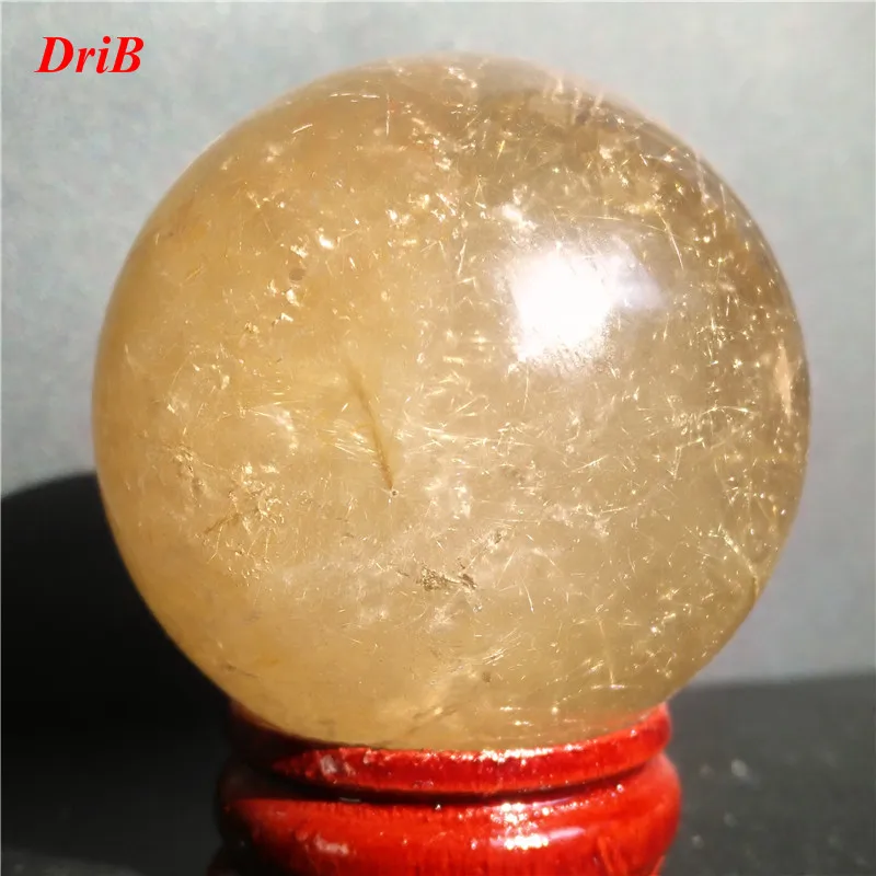 

Narural Gold Rutilated Quartz Crystal Sphere Ball Healing