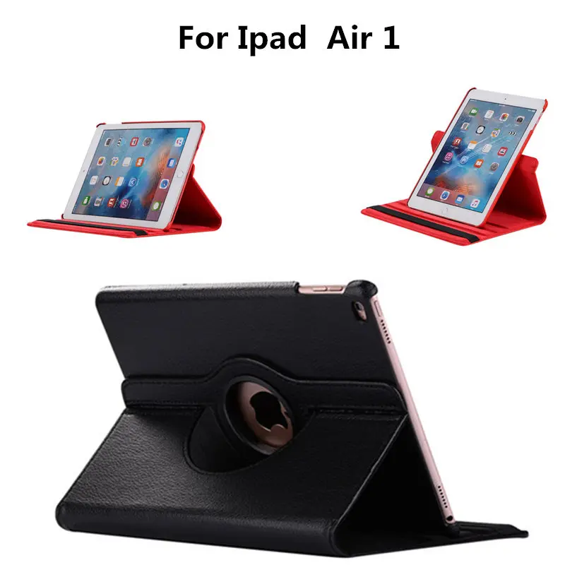 for Apple iPad air 1 Tablet Case 360 Rotating Function Solid Smart PU Leather Stand Fashion for