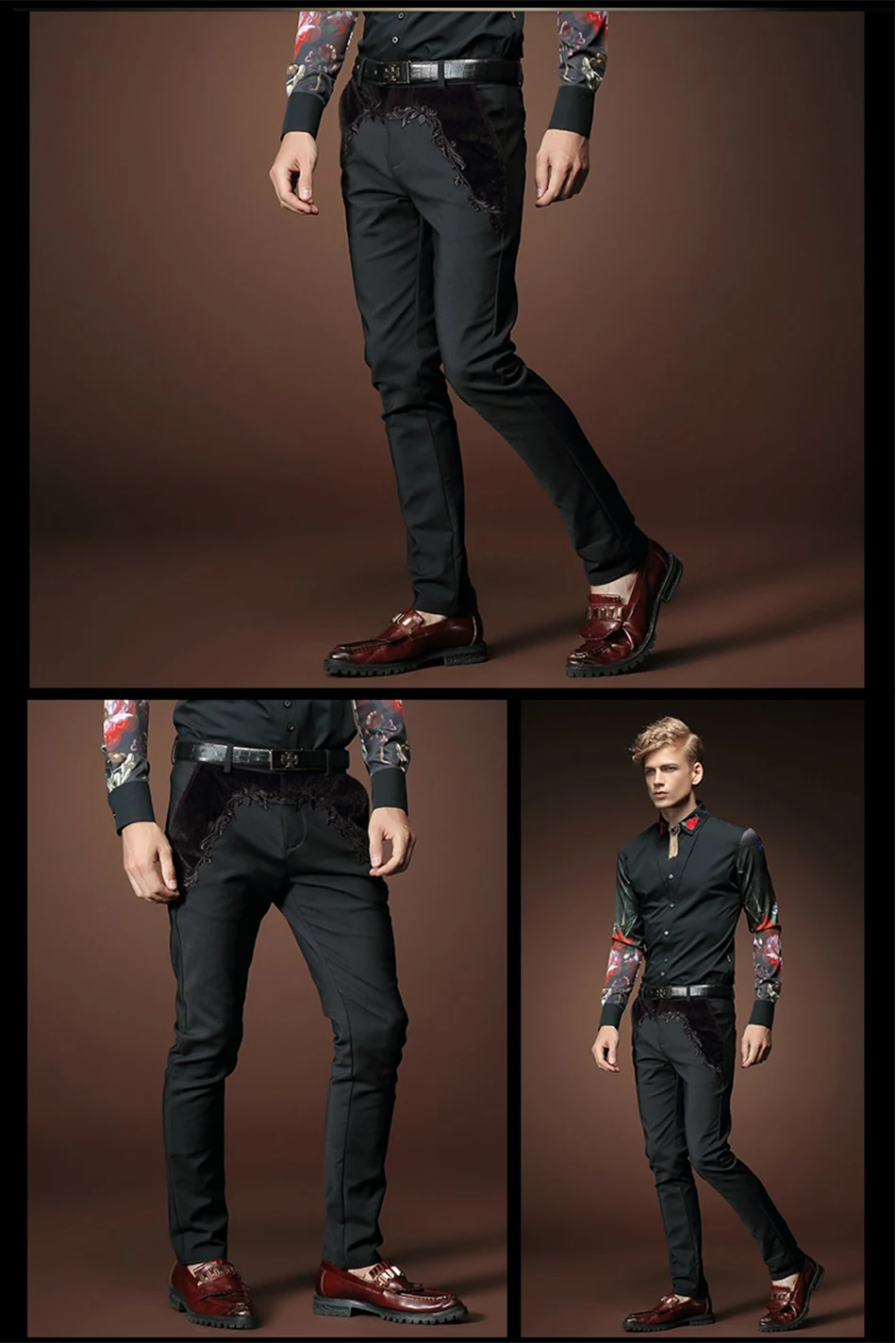 FANZHUAN популярные бренды модные мужские брюки прямые весна/осень/зима длинные брюки мужские деловые повседневные брюки Лоскутные черные