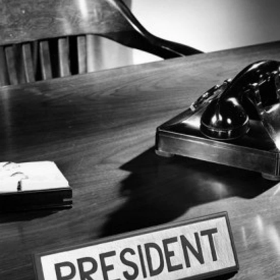 Close-up of a nameplate on a desk Poster Print (24 x 36)