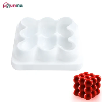 SHENHONG 3x3 Spheres Geometric Desserts Cake Mould Mold Silicone Art 3D
Mousse DIY Baking Cookie Mould Bakery Brownie Homemade