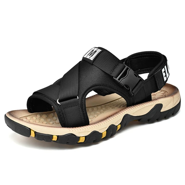 CYYTL/мужские сандалии; Новинка года; летняя уличная дышащая обувь; пляжные вьетнамки; повседневные пляжные шлепанцы; Sandalias Hombre - Цвет: Black