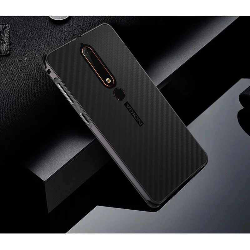 

2 in 1 Ultra Thin Case For Nokia 7 8 7 Plus Case Metal Bumper PC Back Carbon Fiber Phone Case For Nokia 6 (2018) Matte Fundas