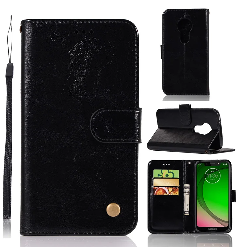 

2019 Retro Wallet Cover For MOTO G7 G6 G5S G5 G4 E4 E5 C Plus G7 G6 G4 E5 Z Z2 Z3 Play Z2 Z Force G7 Power Flip TPU Leather Case