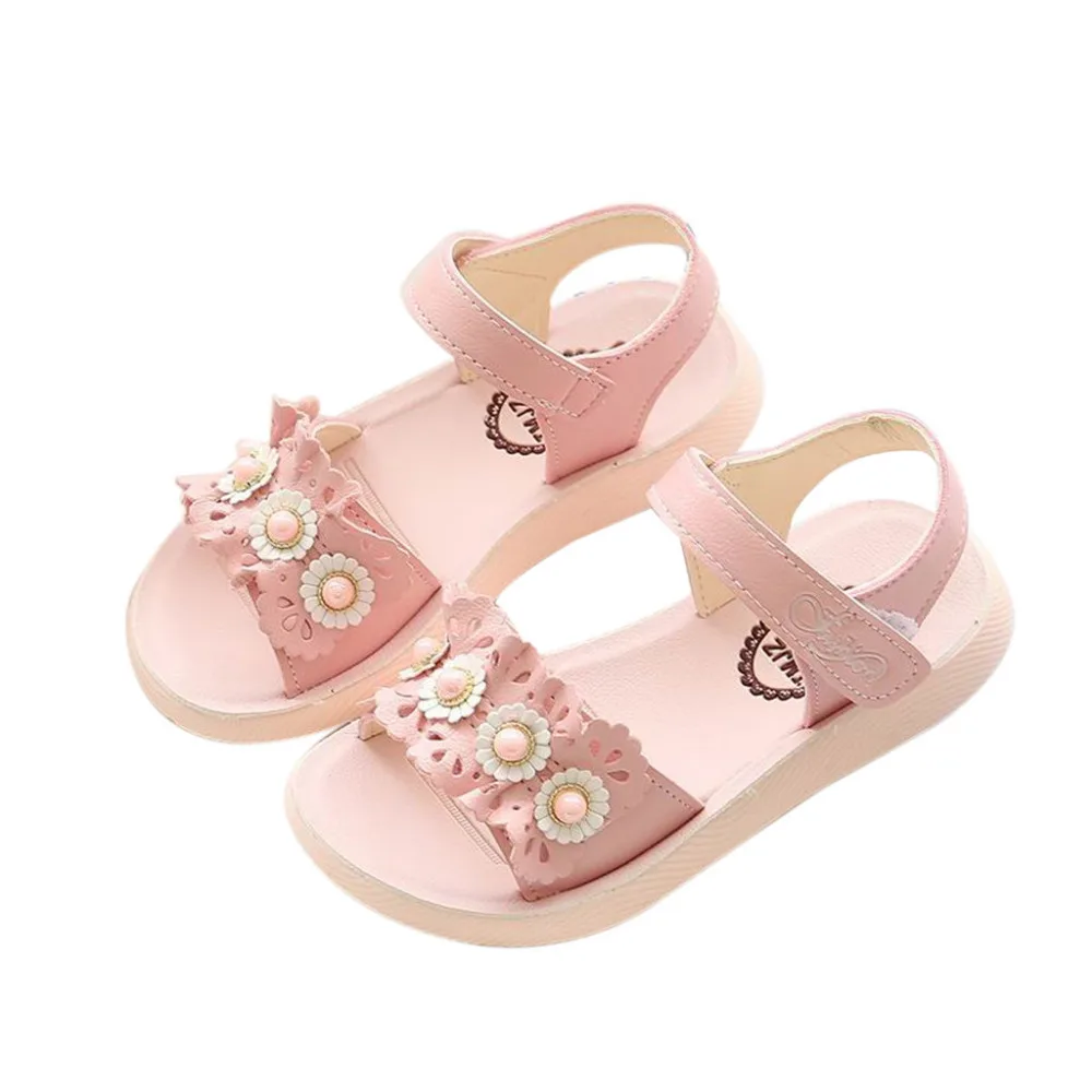 

MUQGEW US SIZE 2019 Summer Fashion Girls Kids Casual Summer Beach Sandals Infant Floral Soft Soled Anti-Slip Sandals Shoes