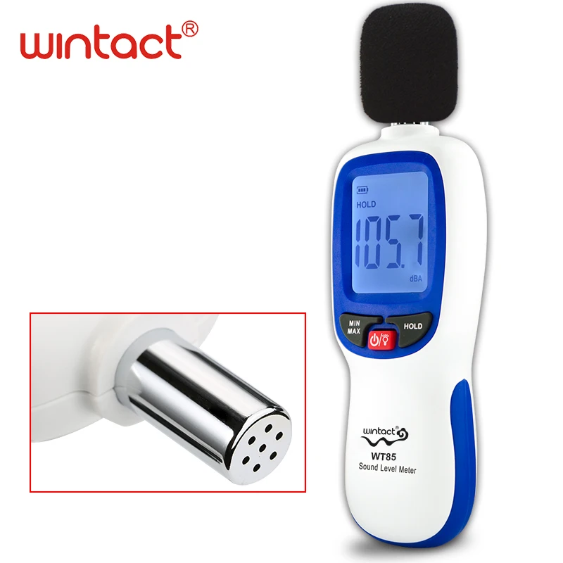 WINTACT WT85 мини шумомеры 30~ 130 дБ Цифровой измеритель шума децибел
