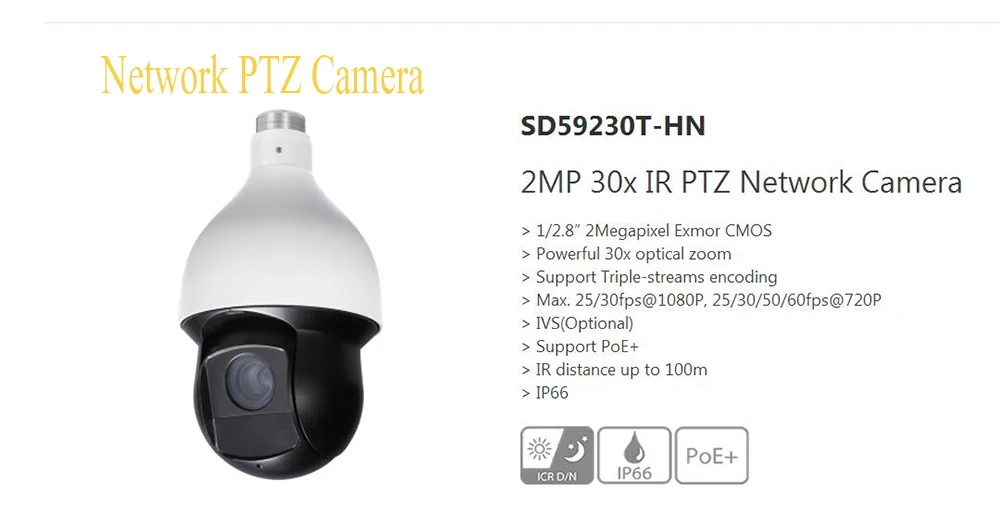 DAHUA Outdoor Camera CCTV 2MP 30x Network IR PTZ Dome Camera 1080P Full HD IP High