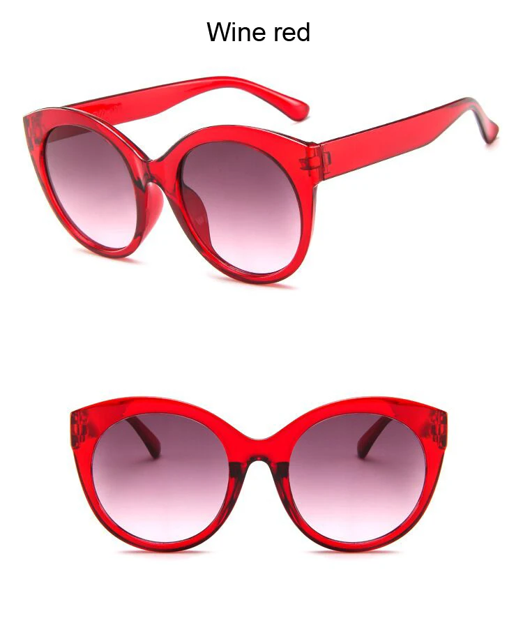 Новые винтажные розовые солнцезащитные очки кошачий глаз, женские модные брендовые дизайнерские зеркальные Круглые Солнцезащитные очки Cateye для женщин, UV400