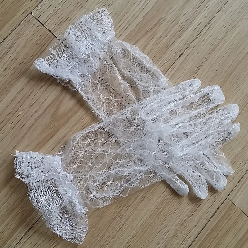 2018 пряжа лук метров белые перчатки невесты короткий дизайн полный перчатки «usuginu» свадебное платье свадебные перчатки