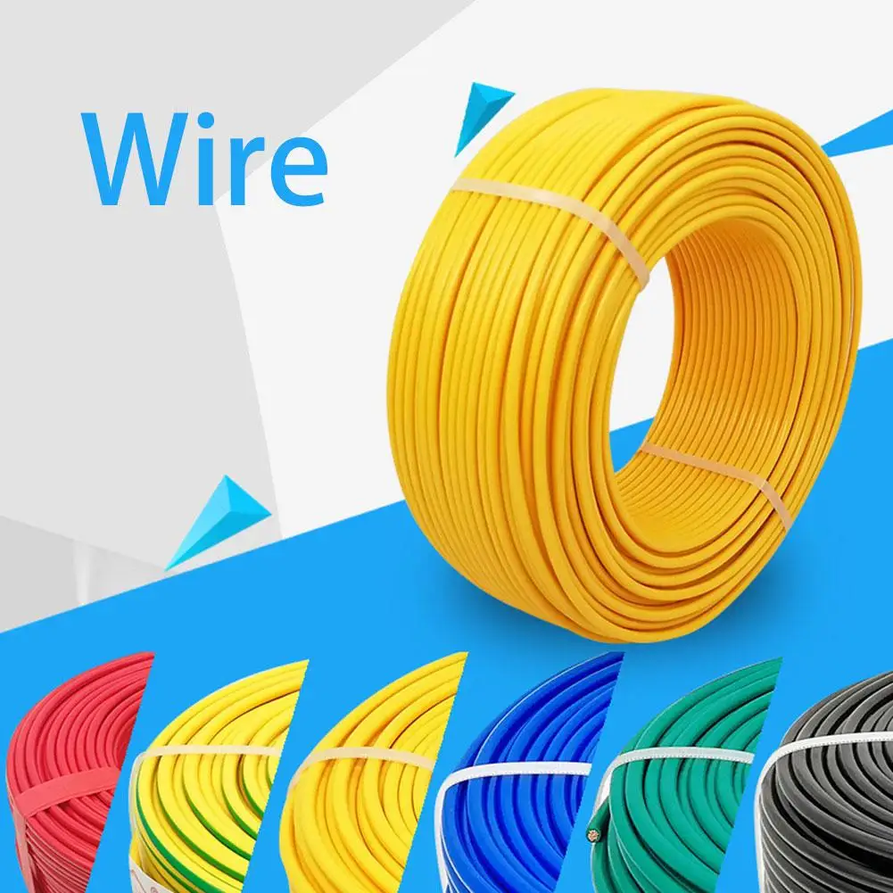

100M 328.08FT Wire BVR 1 Square Metal Core Multi-strand Multi-core Oxygen-free Copper PVC Insulation Layer Flame Retardant Cable
