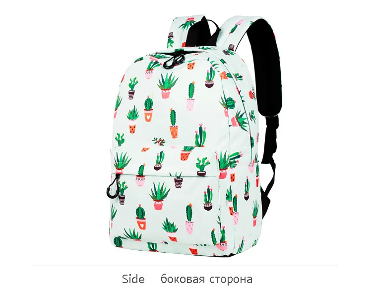 WINNER Water Resistant Fashion Cactus Printed School Backpack Polyester 14 Inch Laptop Cute Bookbag For Teenage Girls (8)