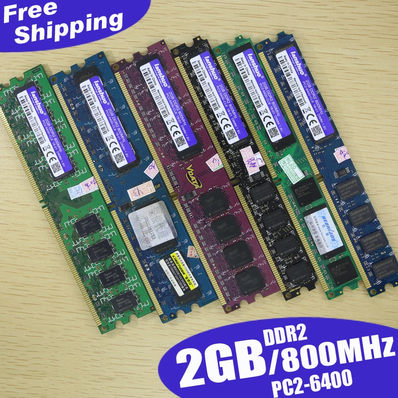 Lanshuo 2 ГБ 2G DDR2 PC2-6400 800 МГц для настольных ПК оперативная Память DIMM 240 контактов(для всех) полностью Совместимая система Высокая совместимость