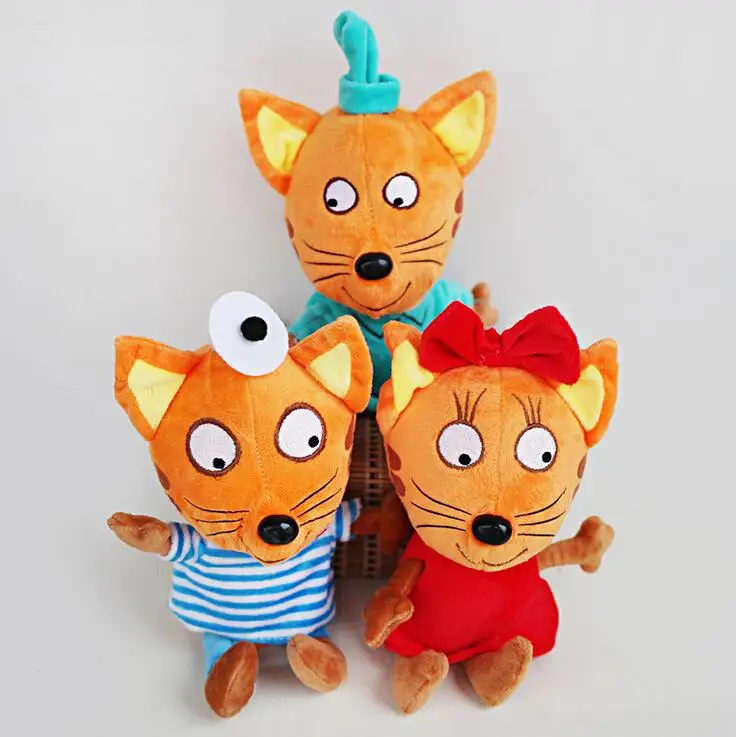 

18cm Russian Three Happy Cats Kittens Stuffed Plush Doll 18cm Russian Happy Cat Animals Toy Doll For Kid Children Christmas Gift