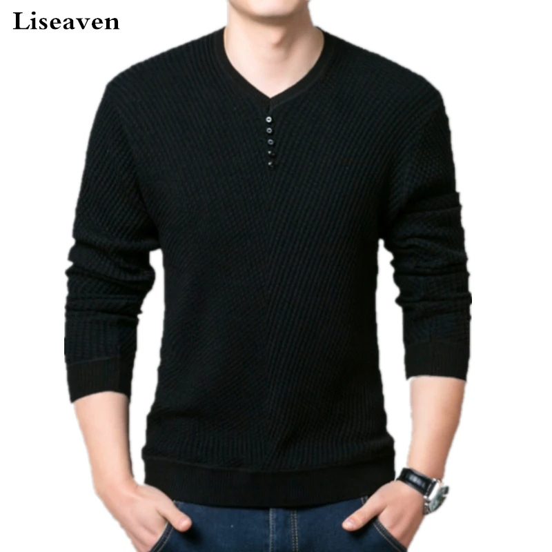 Liseaven Pullover Sweaters Knitted Sweater Men Masculino Jersey Clothes