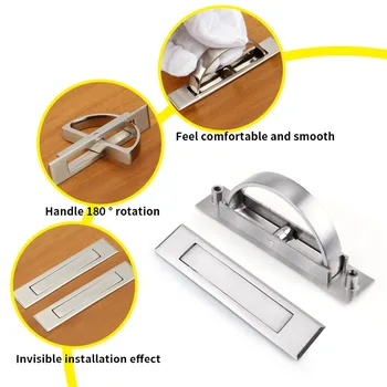 

Half Circular Hidden Embedded Door Handles Cabinet Pull Floor Dark Recessed Knobs Home Furniture Hardware