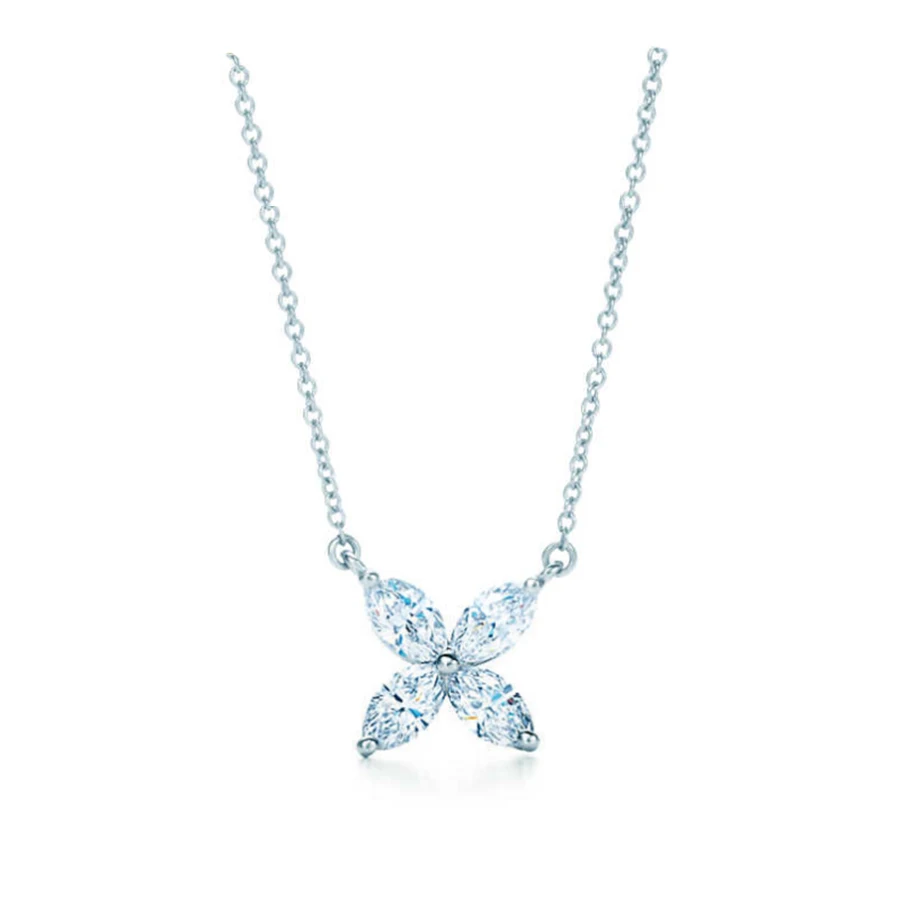 

Kaliyah 100% 925 Sterling Silver New 1:1 Genuine Trevo Colar Zirconia Cubic Paste Adequate Valentine's Paste