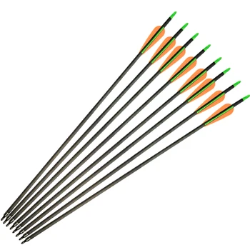 

12Pcs Arrows 30" Spine 600 Pure Carbon Arrow Straightness +/-0.003" 100 Grain Field Point Hunting Recurve Archery Bow Free Ship