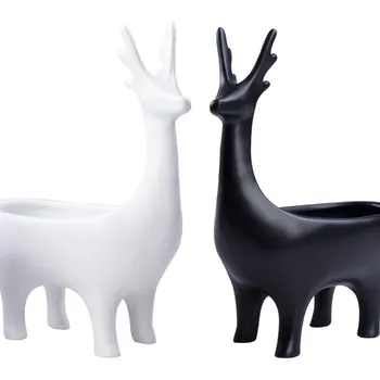 

Creative Deer Jewelry Storage Resin Ornaments Europe Key Cosmetic Storage Holder Crafts Deer Figurines Home Decor Wedding Gifts