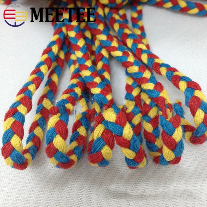 

Meetee 30meters Three-strand Thick Twisted Cotton Cord Clothing Handbag DIY Quilting Shopping Bag Decorative Rope DIY Sew CD201