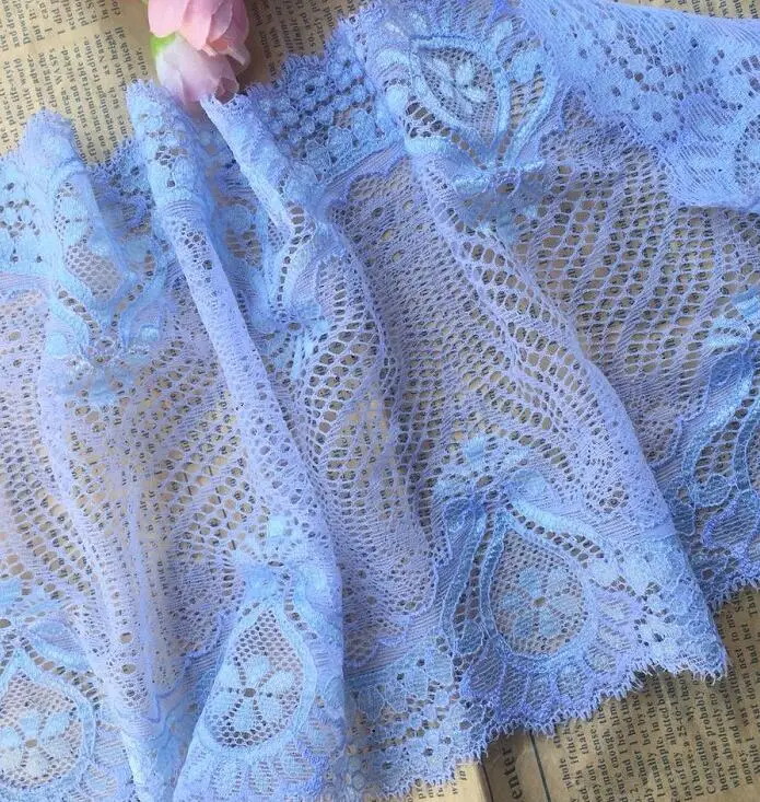

2 Meters Red Blue Soft Cloth Lace Fabric DIY Underwear Bra Clothing Elastic Lace Trim Decorate Accessories Ribbon Lace 16cm