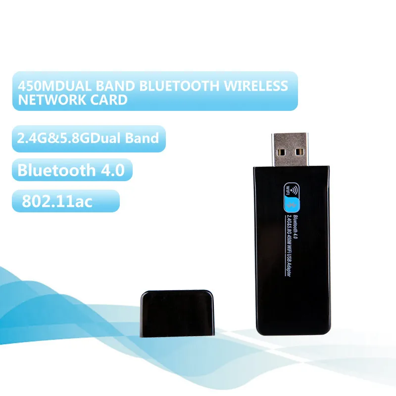 Беспроводной USB wifi адаптер wifi Bluetooth 4,0 приемник Bluetooth сетевая карта 450 м интеллектуальная двойная частота AC сетевая карта