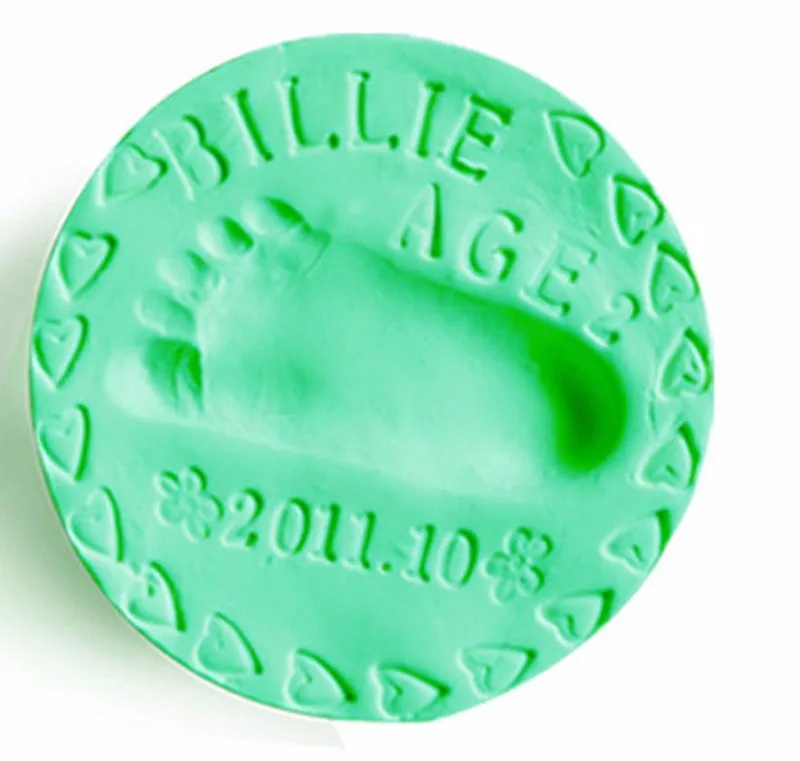 Сделай Сам игрушки лапа печать коврик Детские руки ноги производители мягкая глина 3D отпечаток пальца производители отпечаток наборы родитель-ребенок чернильный коврик сувениры - Цвет: Зеленый
