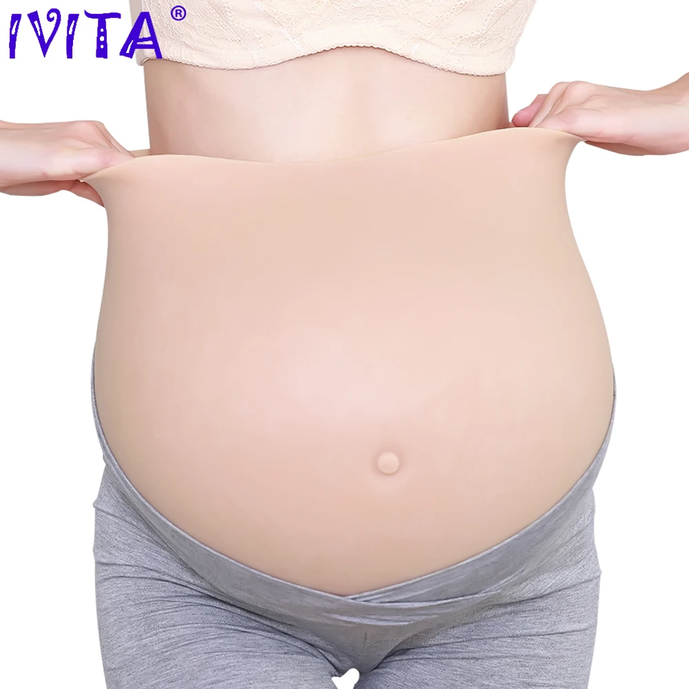 IVITA 3 Sizes New Design Silicone Pregnant Belly False Pregnant Tummy 