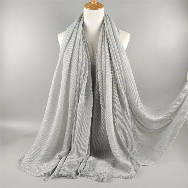 2018 модные блестящие с принтом шарф шали Для женщин длинные люрексом шарфы Обёрточная бумага хиджаб глушитель оптовая продажа 10 шт./лот